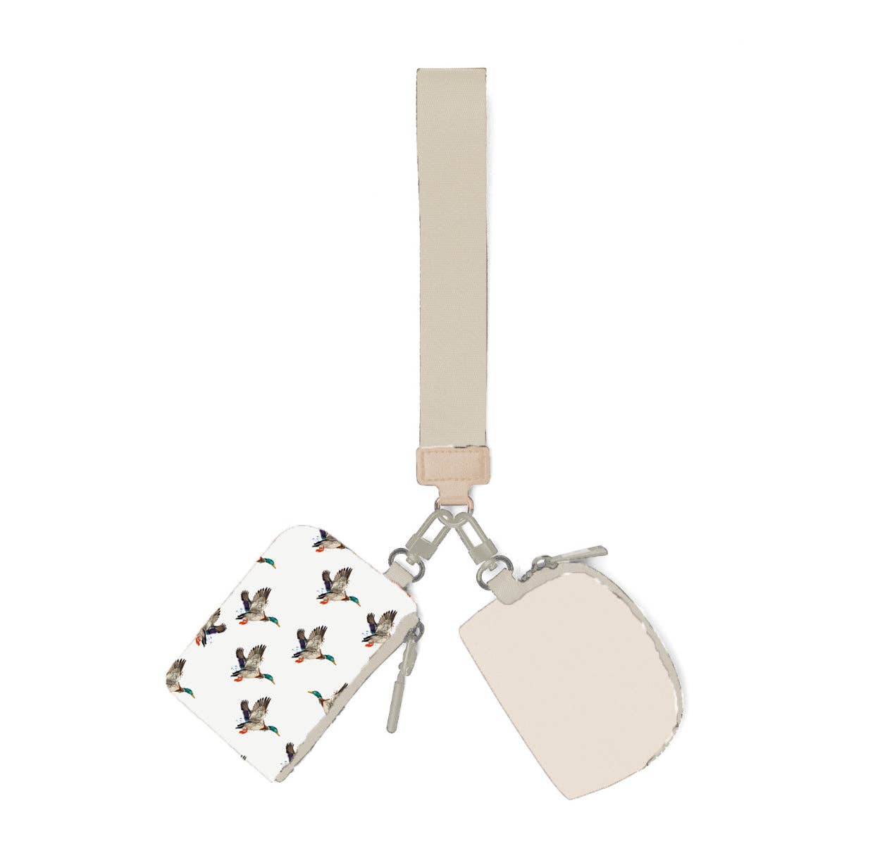 White Duck Dual Pouch Wristlet