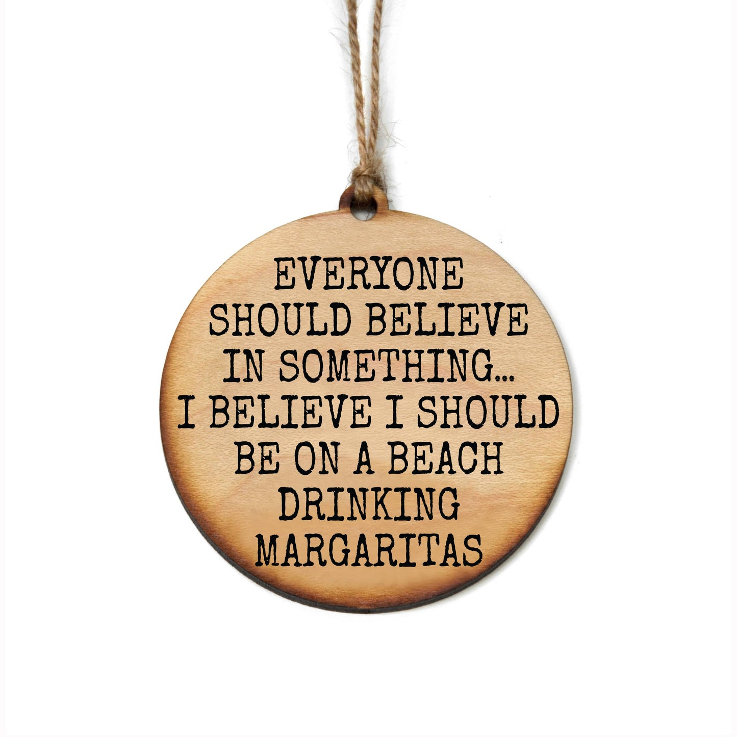 Handmade Wooden Margarita Christmas Ornament