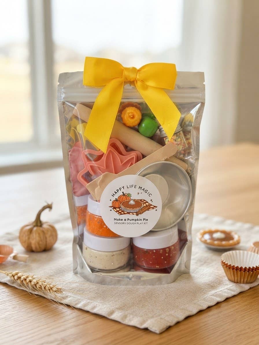 Make a Pie Play Dough Kit – Sensory Play Pouch for Kids 3+