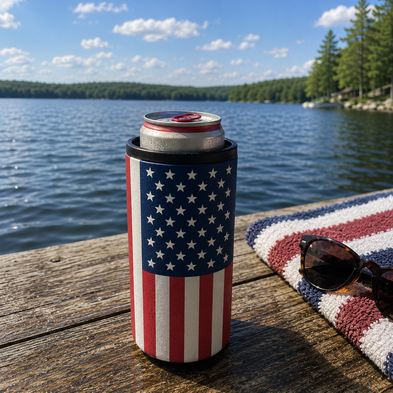Hard Cooling Can in American Flag