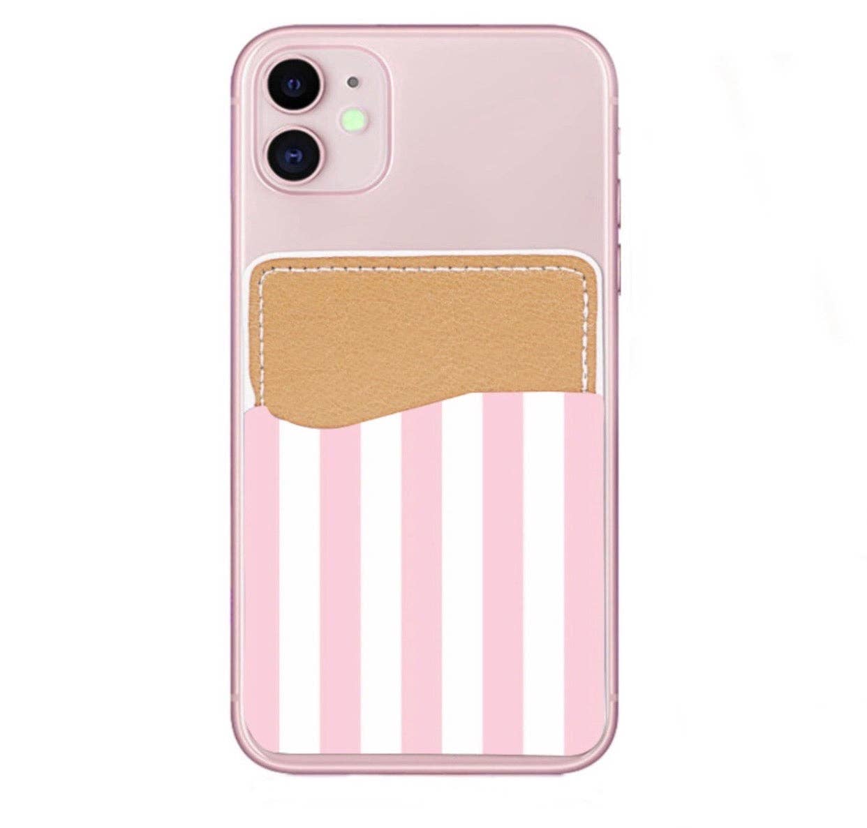 Pink Striped Phone Pocket
