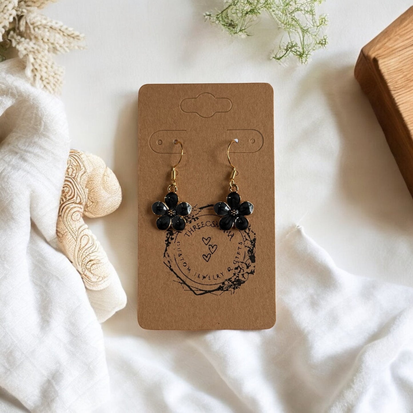 Cherry Blossom Dangle Earrings (5 Colors Available)