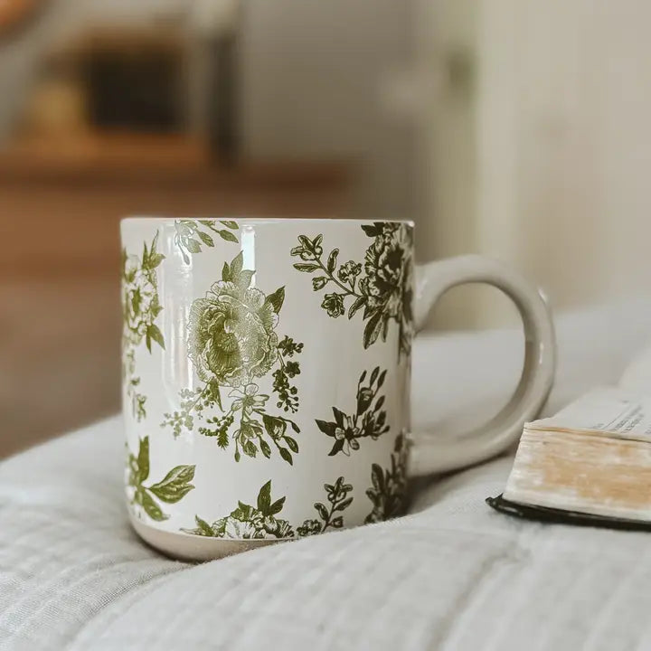 Stoneware Coffee Mug (Green Delft)