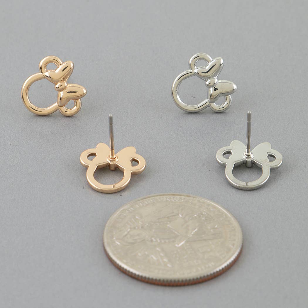 Ribbon Mouse Stud Earrings