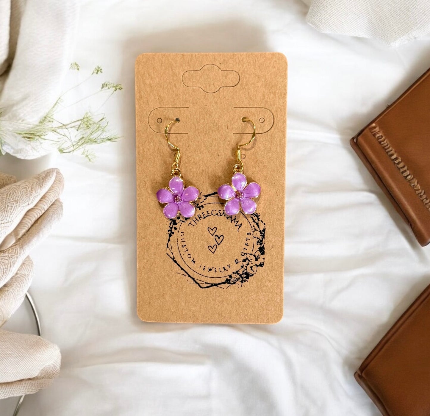 Cherry Blossom Dangle Earrings (5 Colors Available)