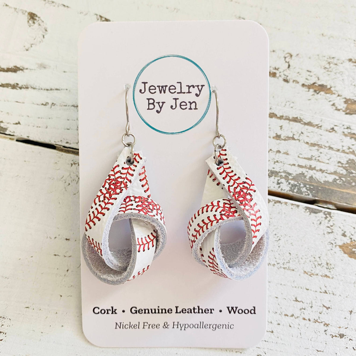 Knot Earrings: Baseball Stitches