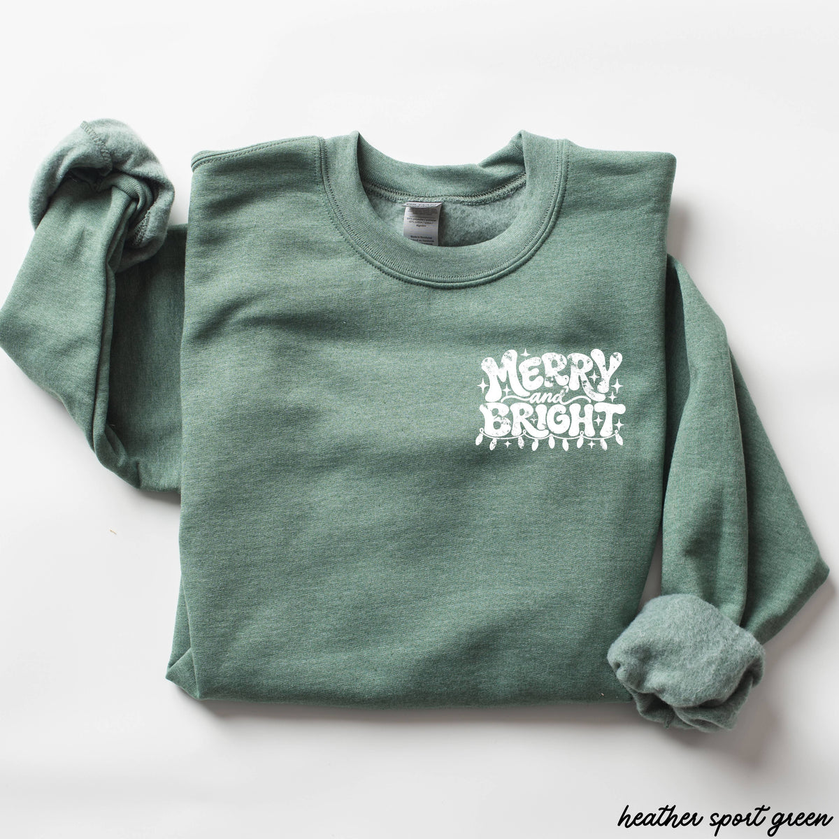 Pocket Merry & Bright Christmas Sweatshirt *8 Colors (S-3X)