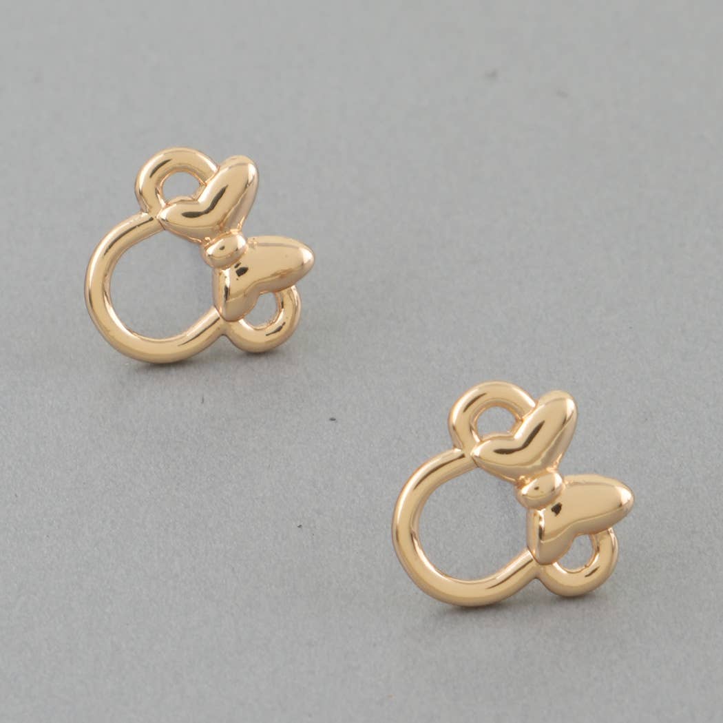 Ribbon Mouse Stud Earrings