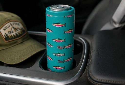 Hard Cooling Can in Teal Rainbow Trout