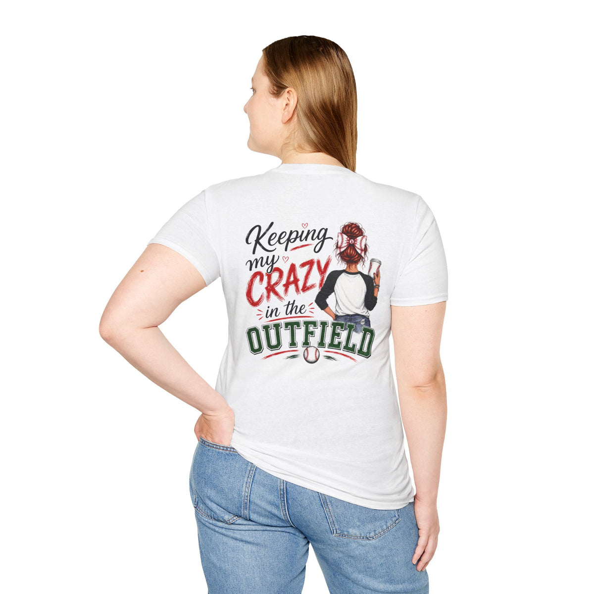 Keeping My Crazy in the Outfield Shirt – Redhead Baseball Mom Tee