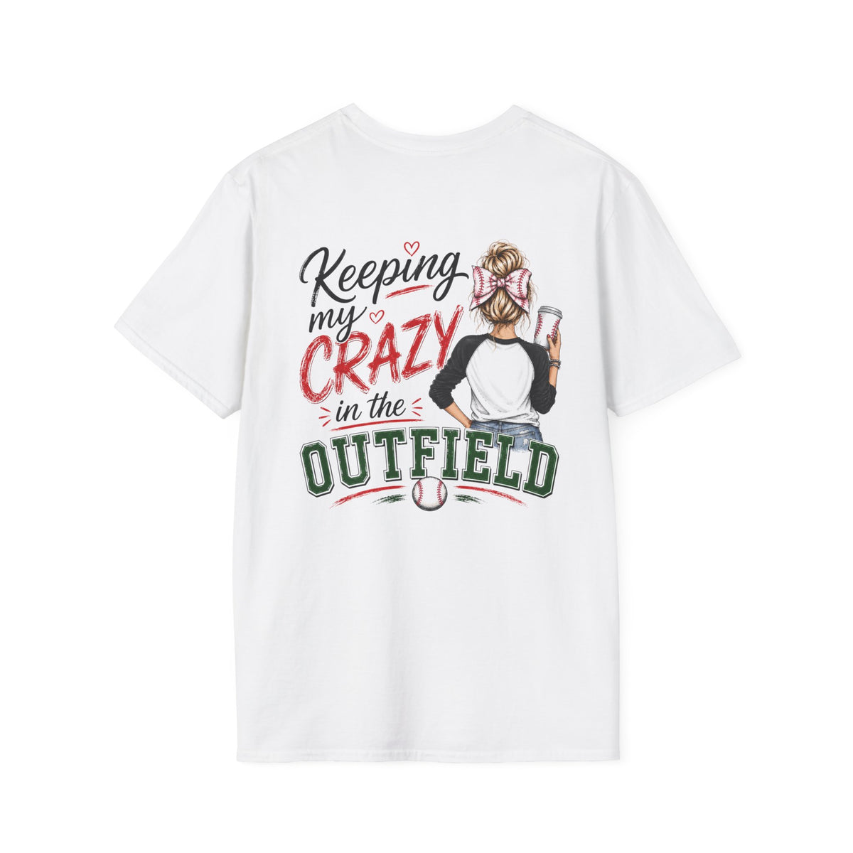 Keeping My Crazy in the Outfield Shirt – Blonde Baseball Mom Tee