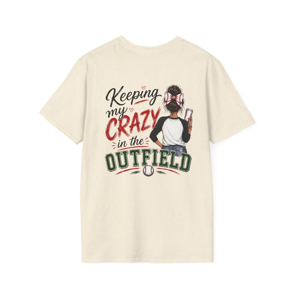Keeping My Crazy in the Outfield Shirt – Brunette Baseball Mom Tee