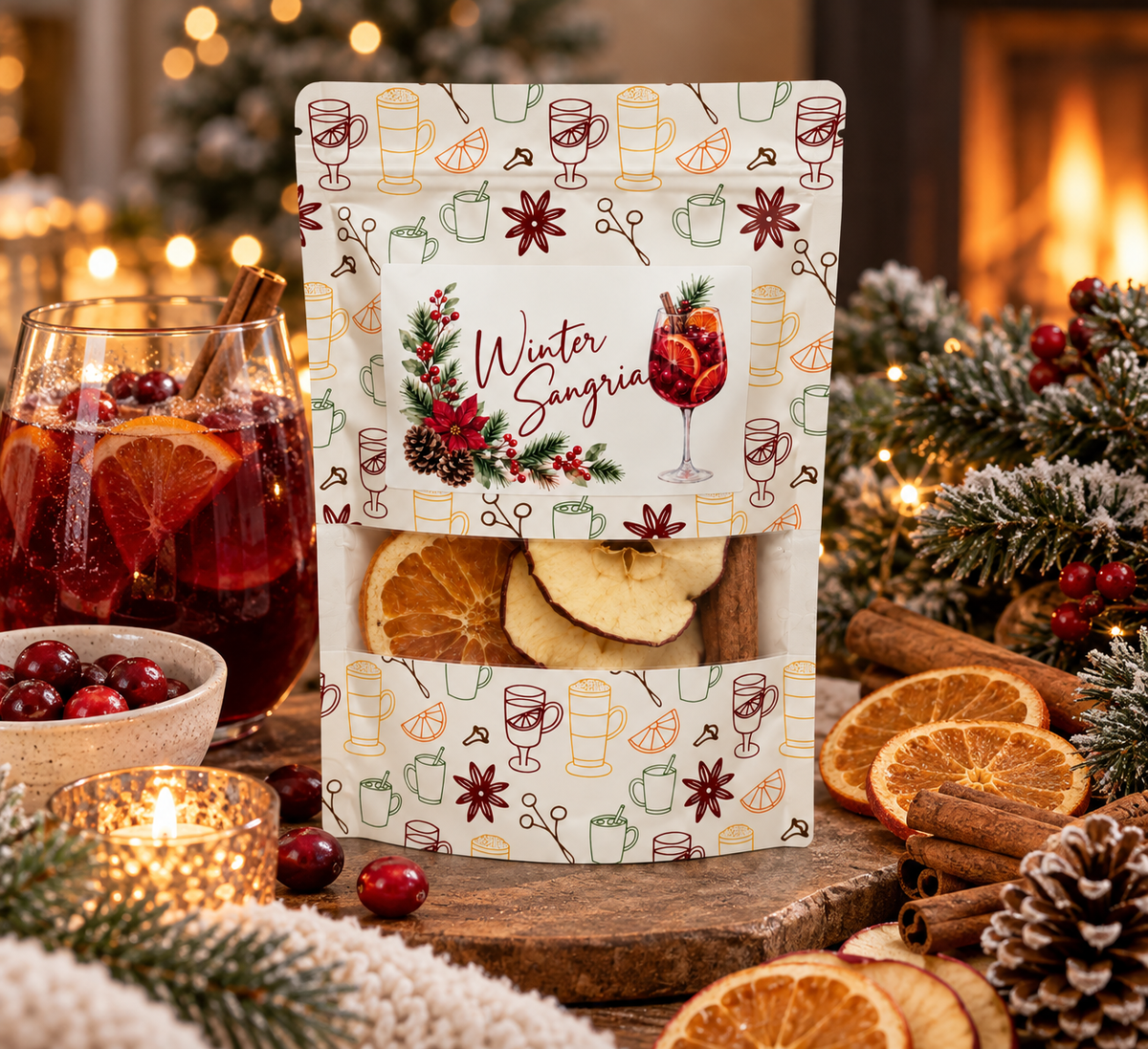 Winter Sangria Mix – Holiday Red Wine Cocktail Mixer