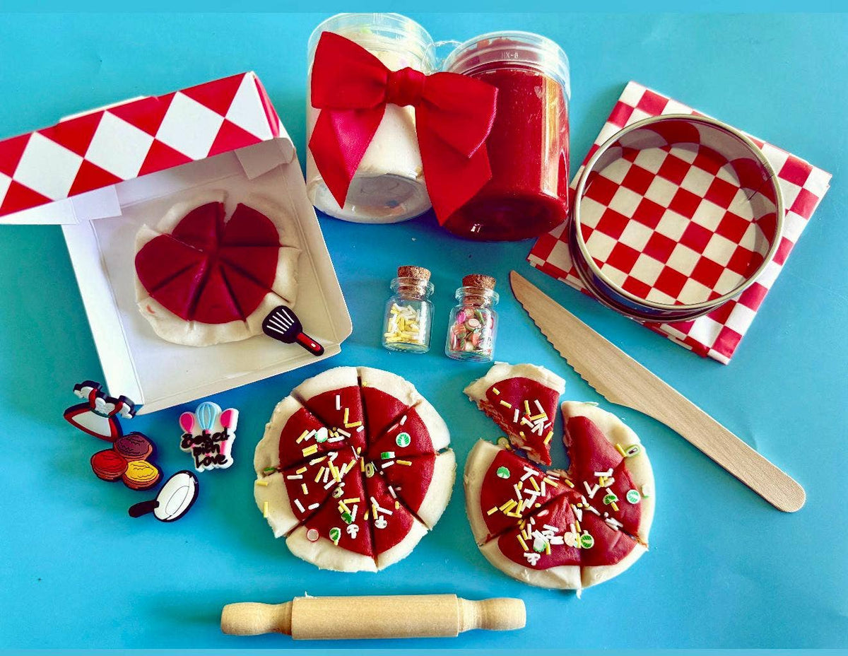 Make a Pizza Play Dough Kit – Mini Sensory Play Pouch for Kids 3+