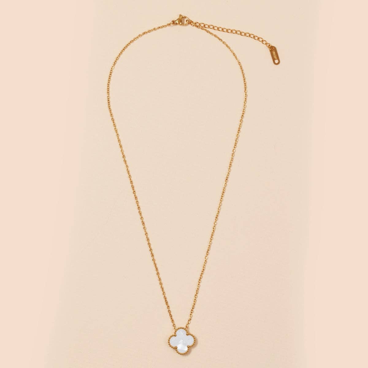 Floral Charm 18K Gold Dip Stainless Steel Necklace