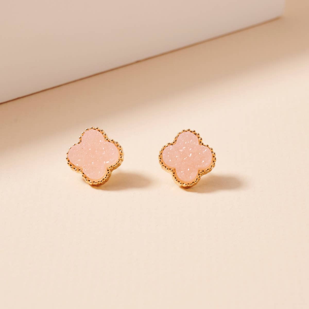 Mini Druzy Flower Stud Earrings