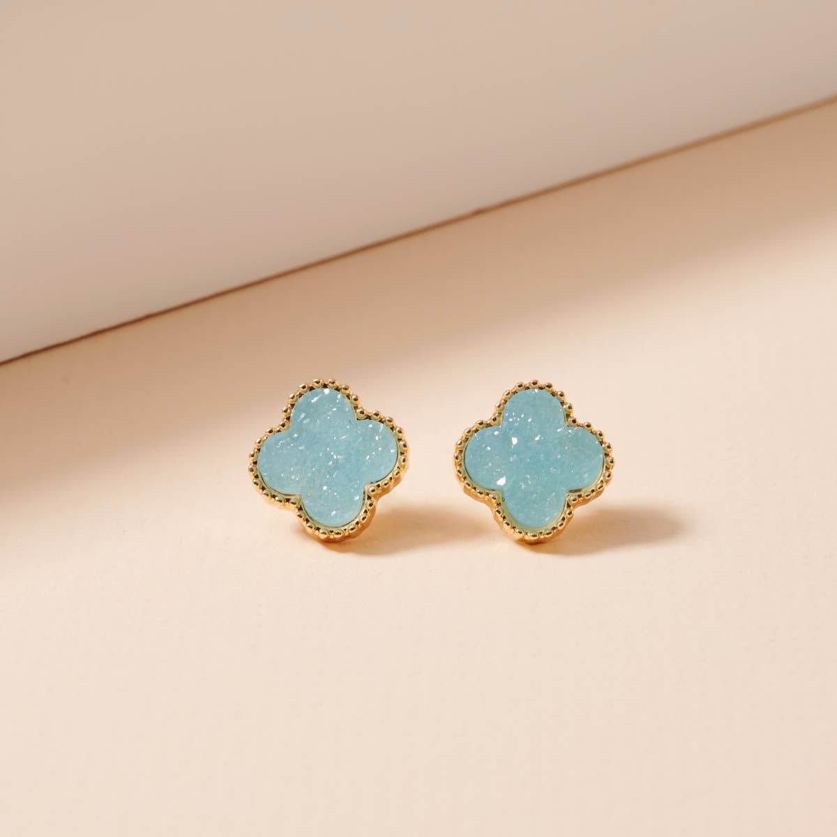 Mini Druzy Flower Stud Earrings