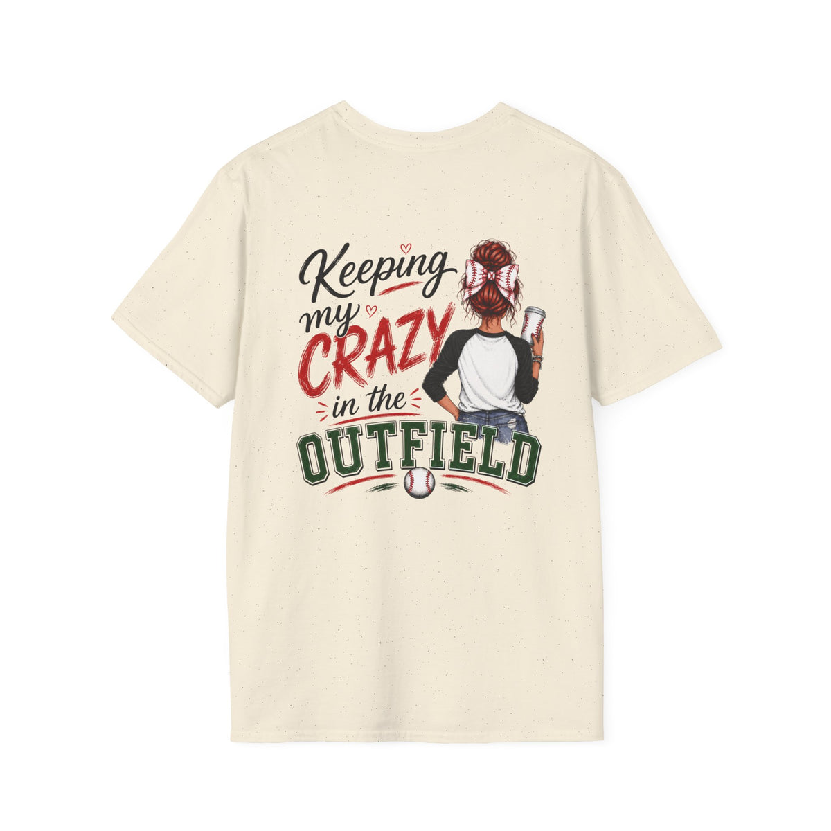 Keeping My Crazy in the Outfield Shirt – Redhead Baseball Mom Tee