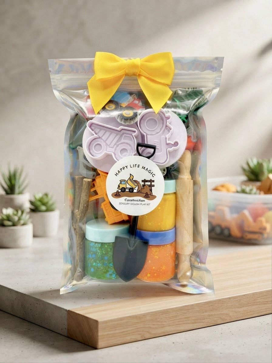 Toddler Trucks Play Dough Kit – Construction Sensory Play Pouch with Big Pieces