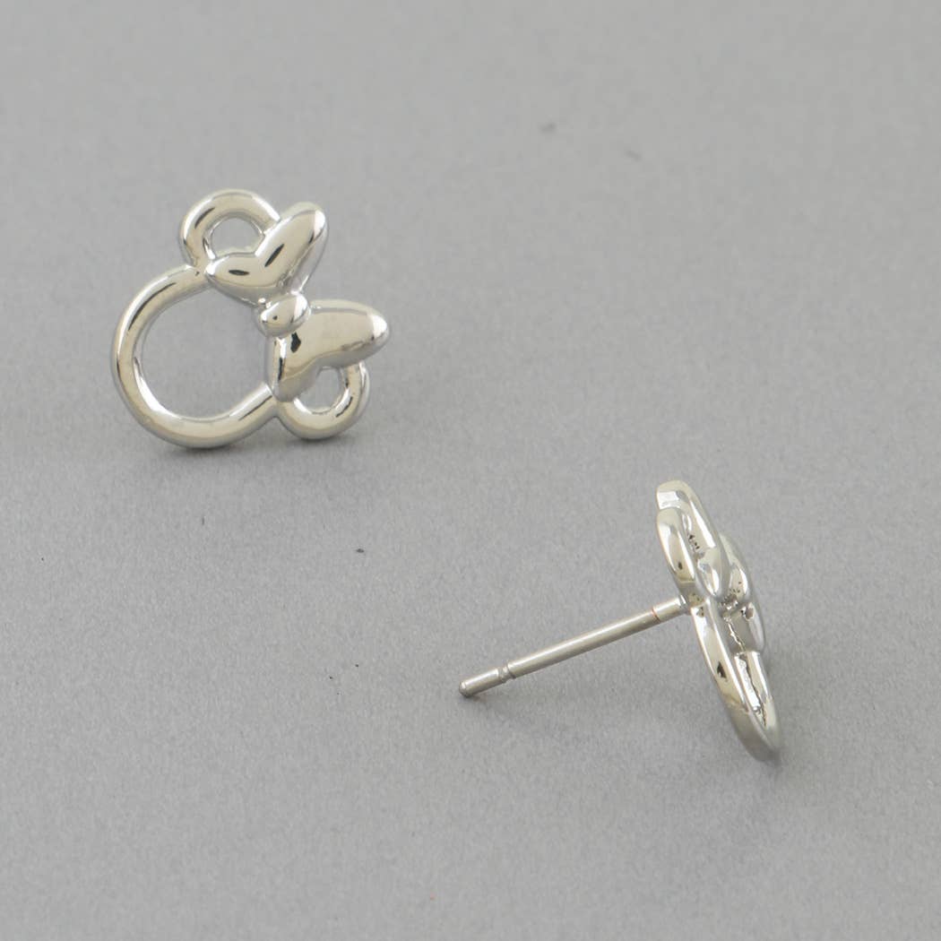 Ribbon Mouse Stud Earrings