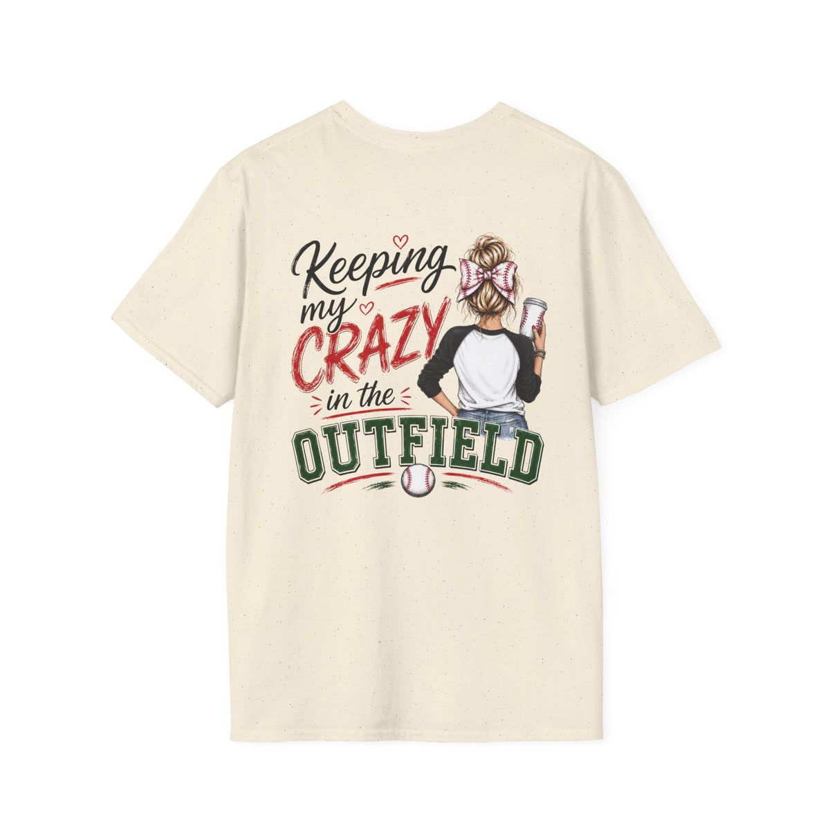 Keeping My Crazy in the Outfield Shirt – Blonde Baseball Mom Tee