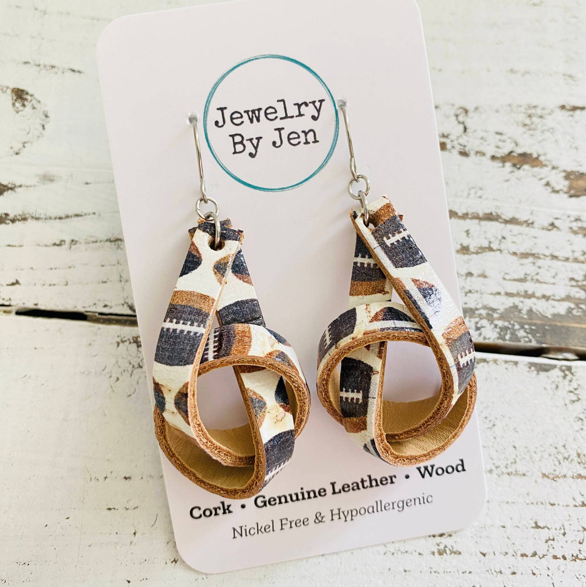 Knot Earrings: Football
