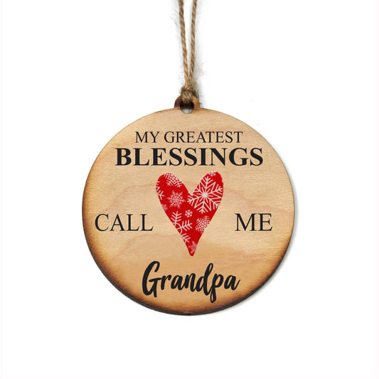 Handmade Grandpa Wooden Christmas Ornament