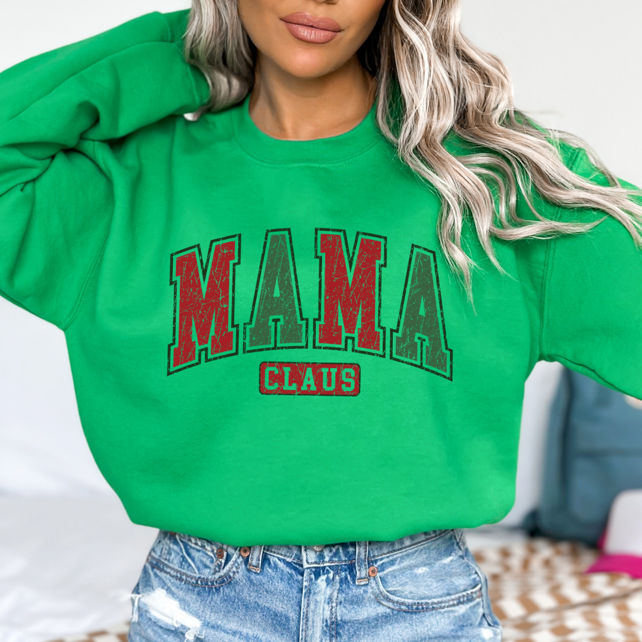 Mama Claus women's Christmas sweatshirt, Holiday crewneck