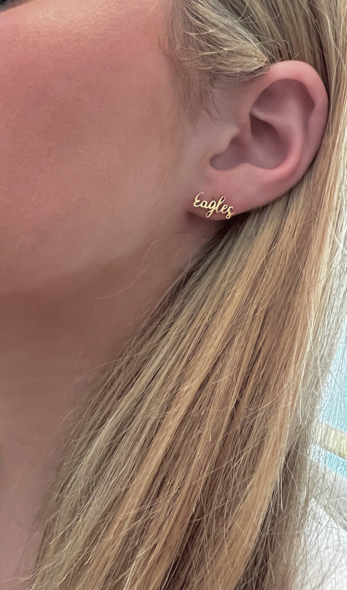Eagles Fans Gold Stud Earrings  Eagles Team Gift  Go Eagles!