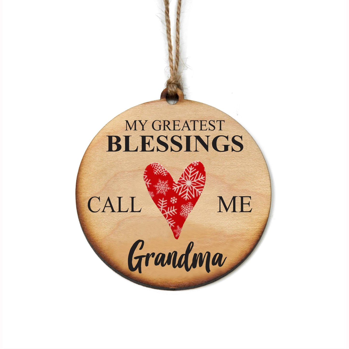 Handmade Grandma Wooden Christmas Ornaments