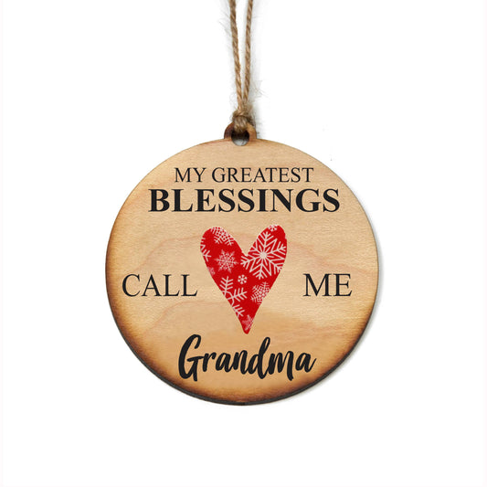 Handmade Grandma Wooden Christmas Ornaments
