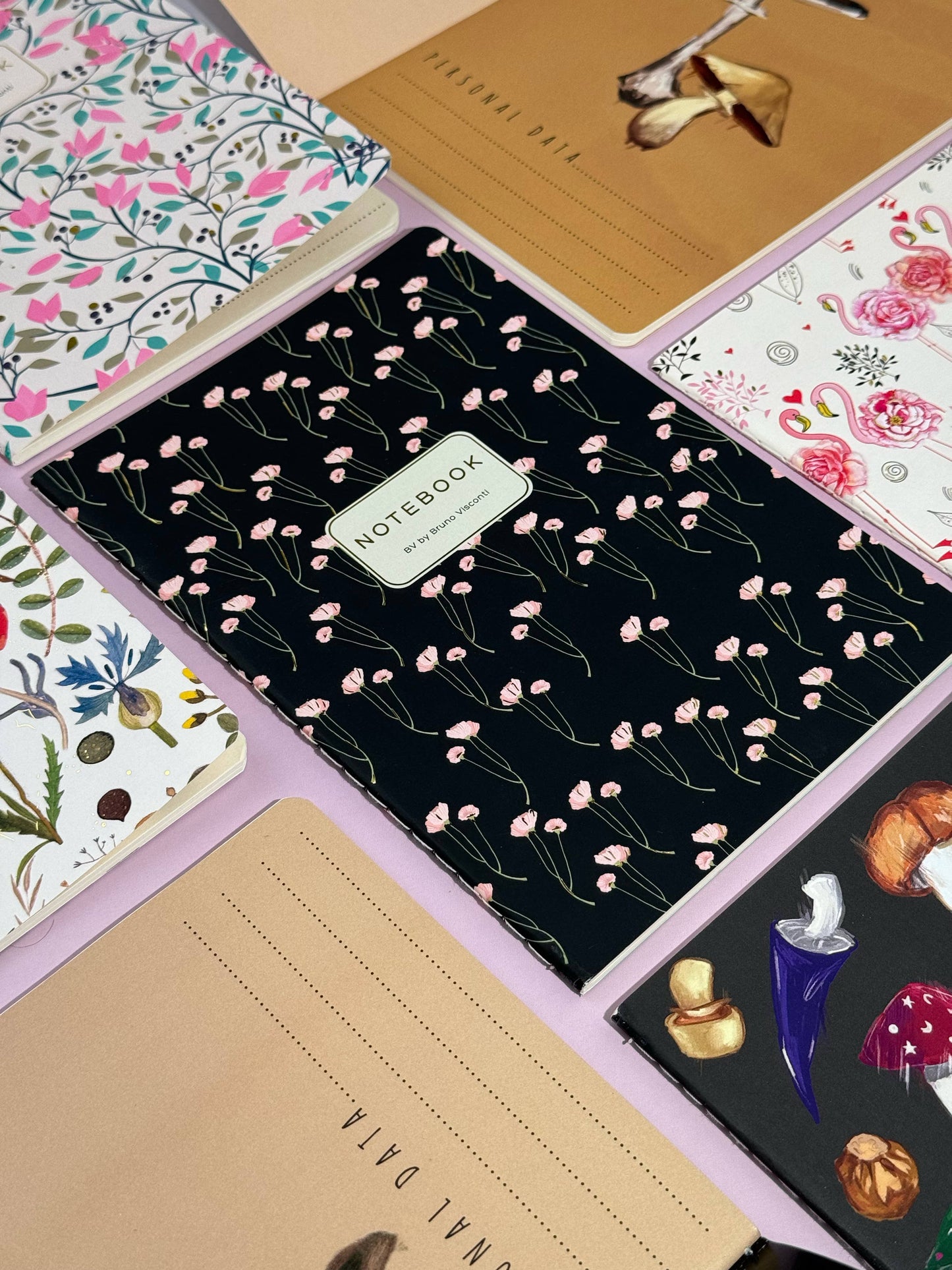 Poppies on Black Notebook