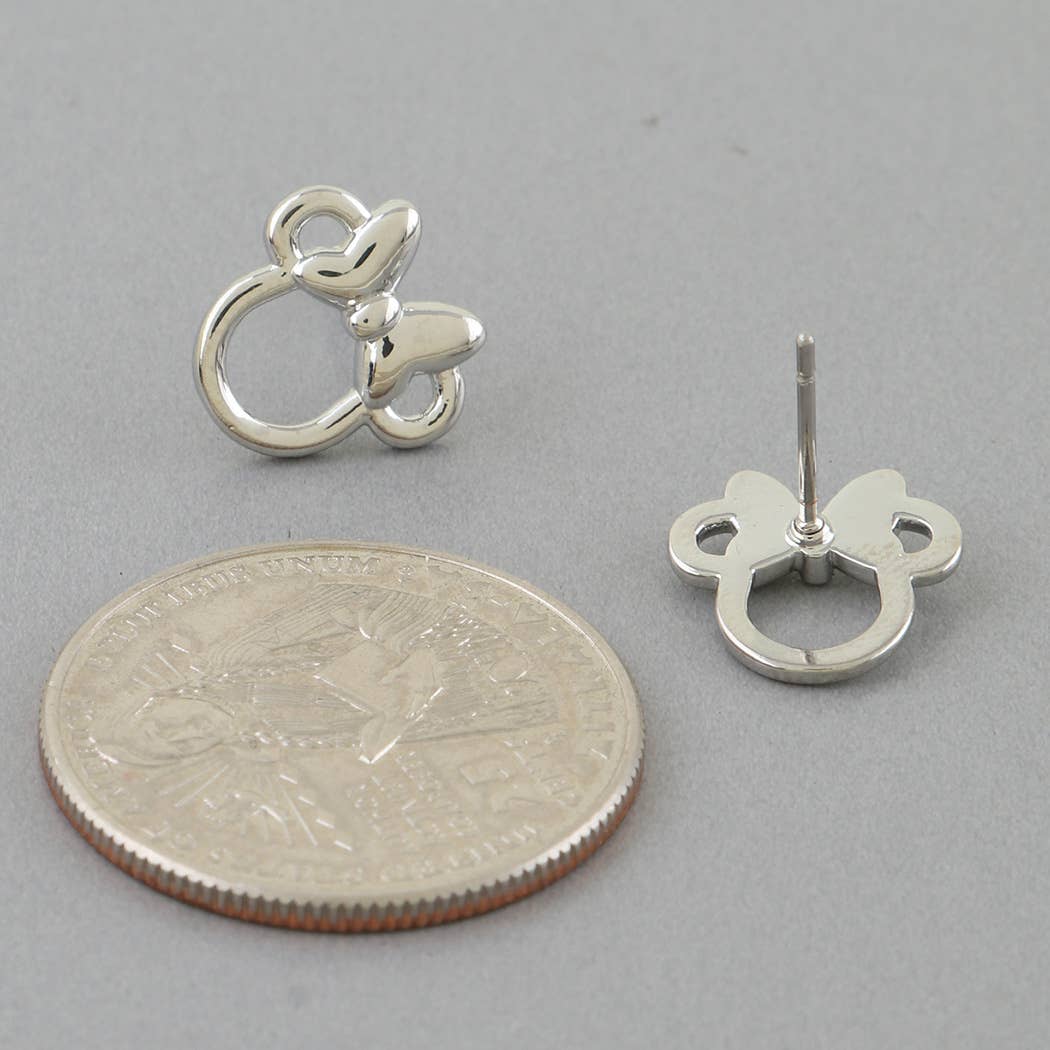 Ribbon Mouse Stud Earrings