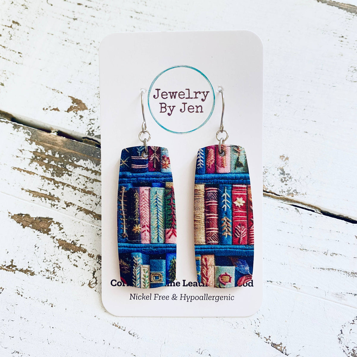 Medium Bar Earrings: Books