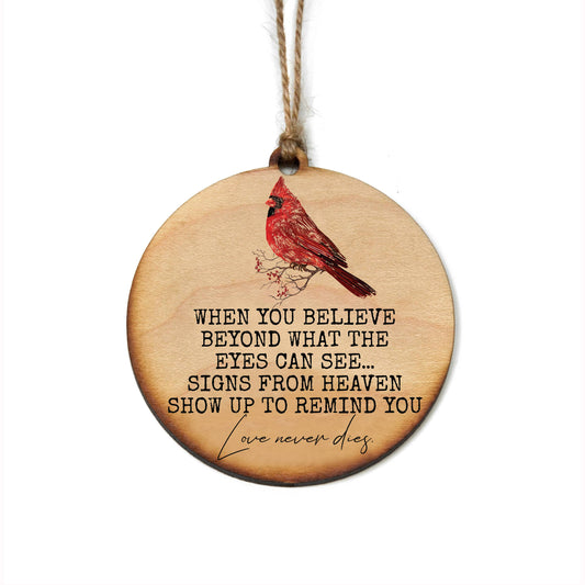 Handmade Love Never Dies Cardinal Christmas Ornament