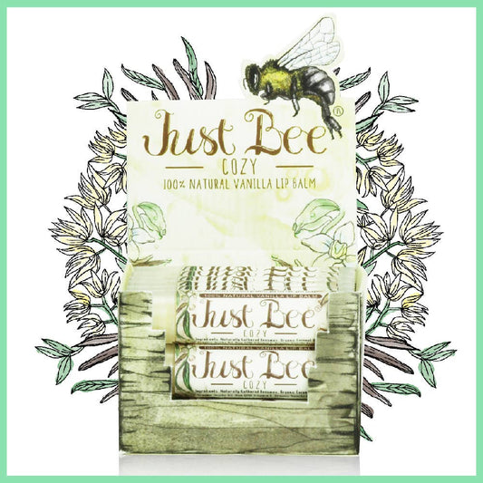 Just Bee Cozy Lip Balm - Vanilla | 100% Natural Beeswax Lip Balm