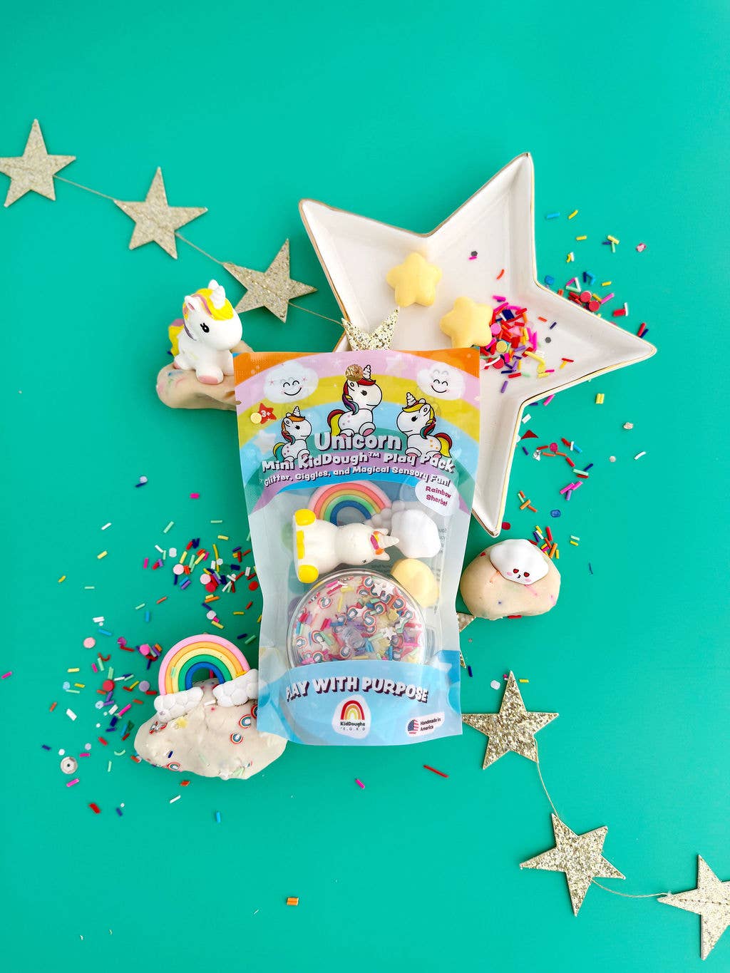 Unicorn Mini Play Pack – Rainbow Sherbet Scented Play Dough Kit for Kids 3+