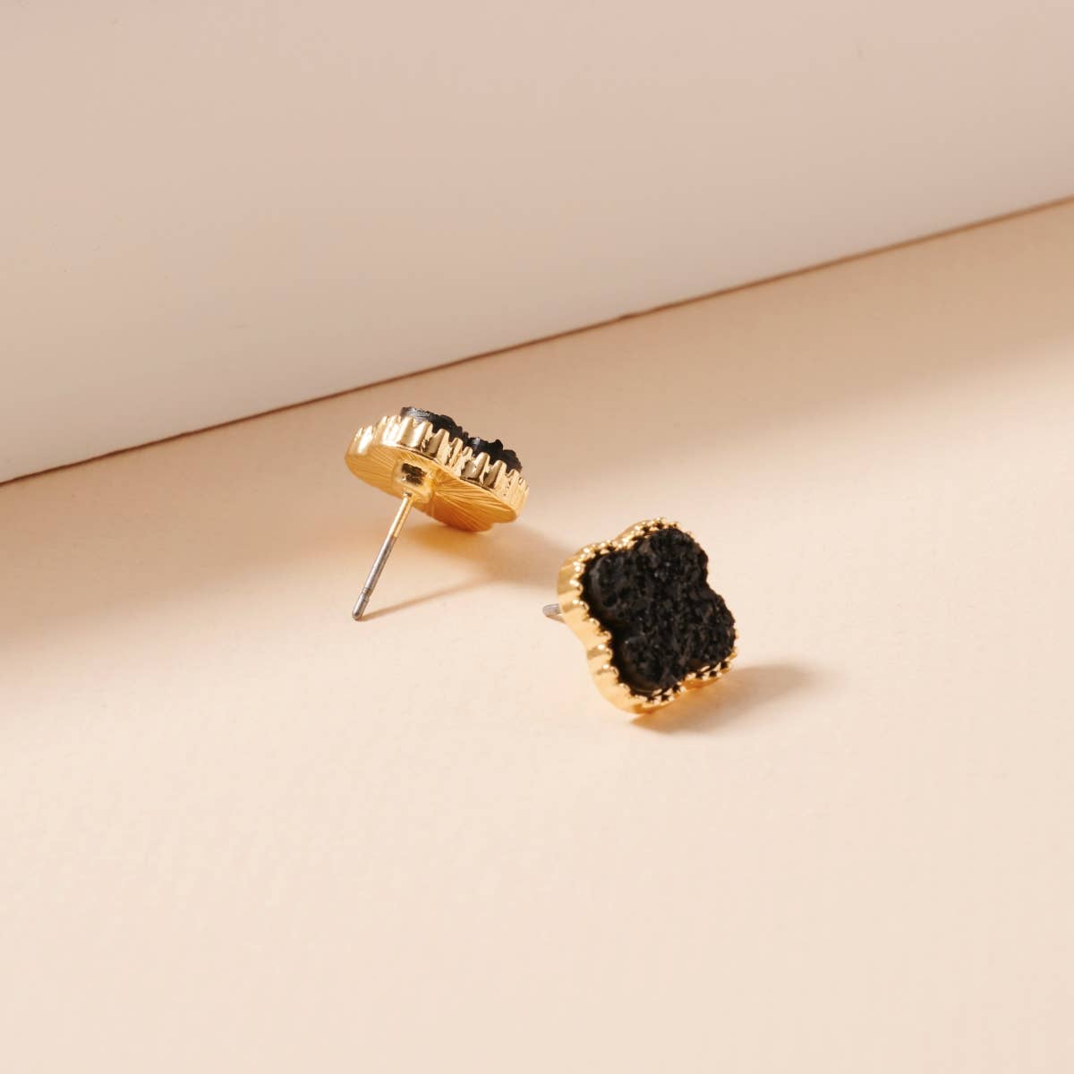 Mini Druzy Flower Stud Earrings