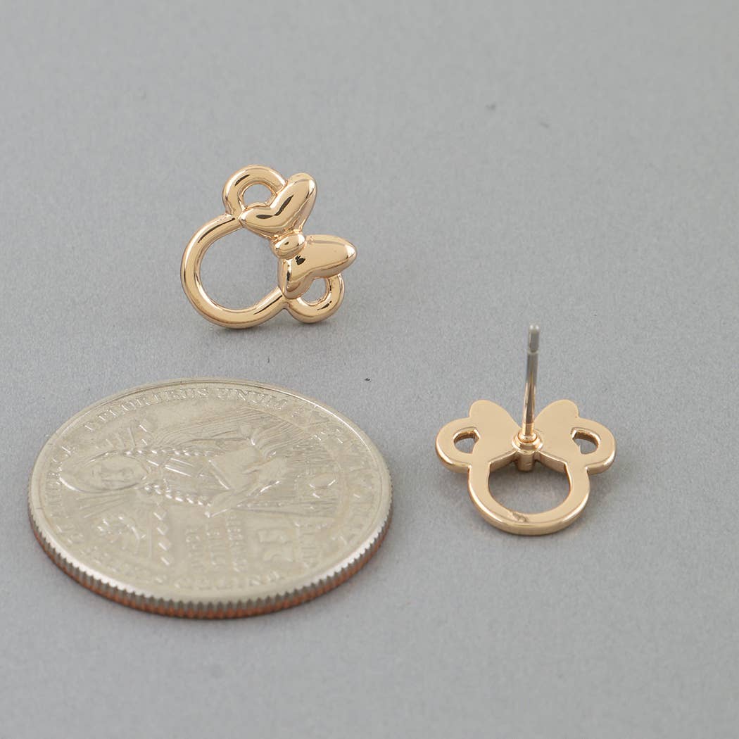 Ribbon Mouse Stud Earrings