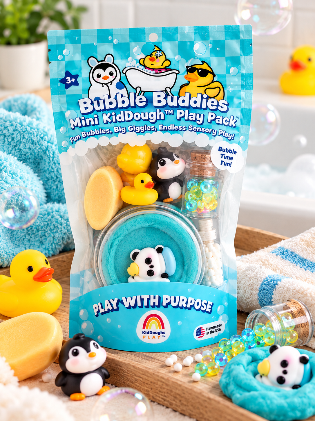 Bubble Buddies Mini Play Pack – Bubble Gum Scented Play Dough Kit for Kids 3+