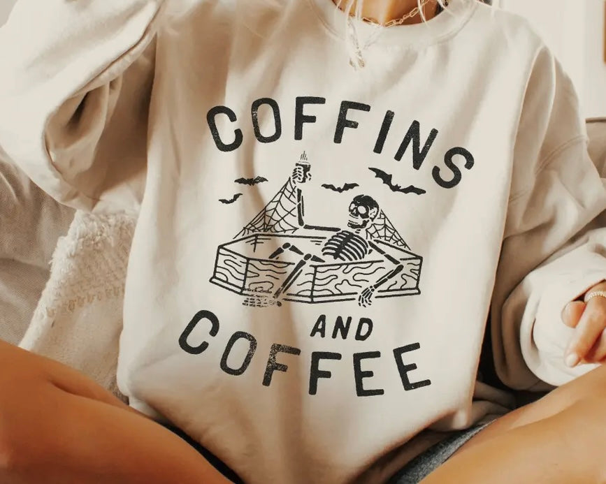 Coffins and Coffee Crewneck Sweatshirt