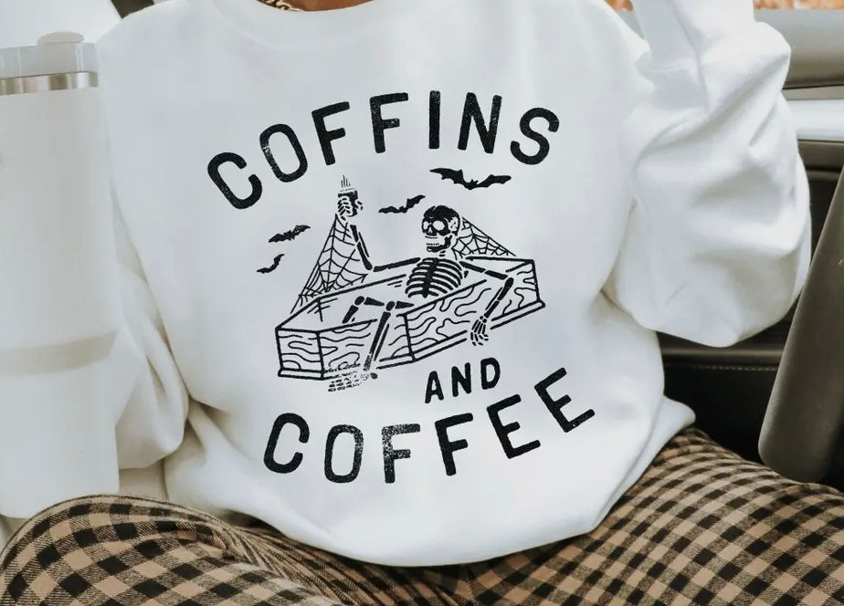 Coffins and Coffee Crewneck Sweatshirt
