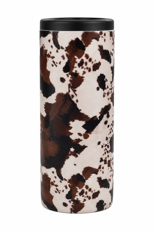 Cowhide Slim Can Cooler | Insulated Can Sleeve, Cowboy Western Drink Holder