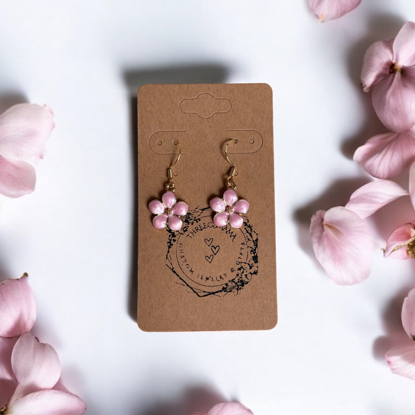 Cherry Blossom Dangle Earrings (5 Colors Available)