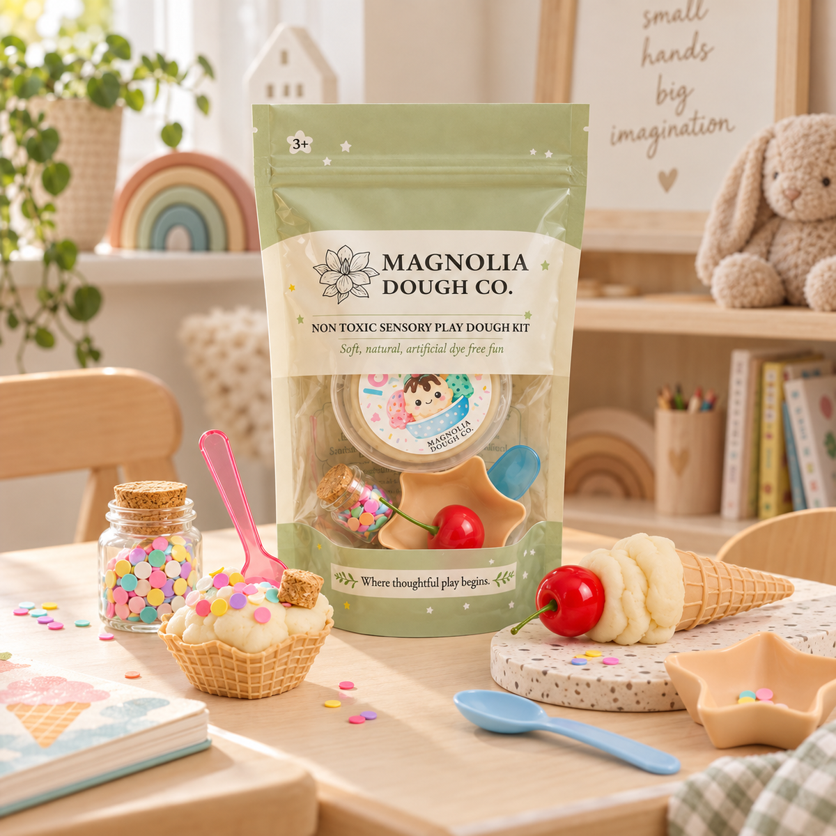 Sweet Scoops Mini Sensory Kit — Ice Cream Play Dough Set, Non-Toxic Sensory Toy