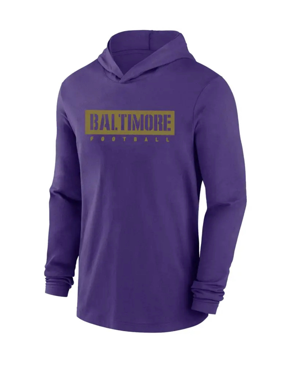 NFL Hooded Long Sleeve Tees-Ravens (Purple)