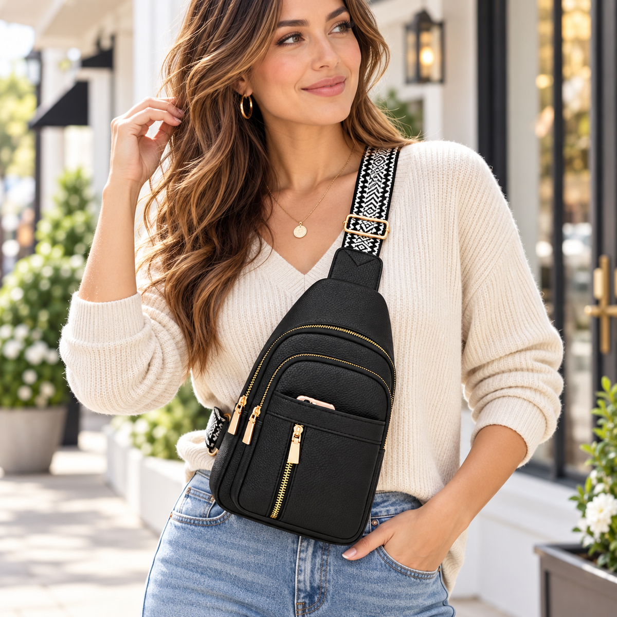 Vegan-Friendly Faux Leather Crossbody | Sling Bag