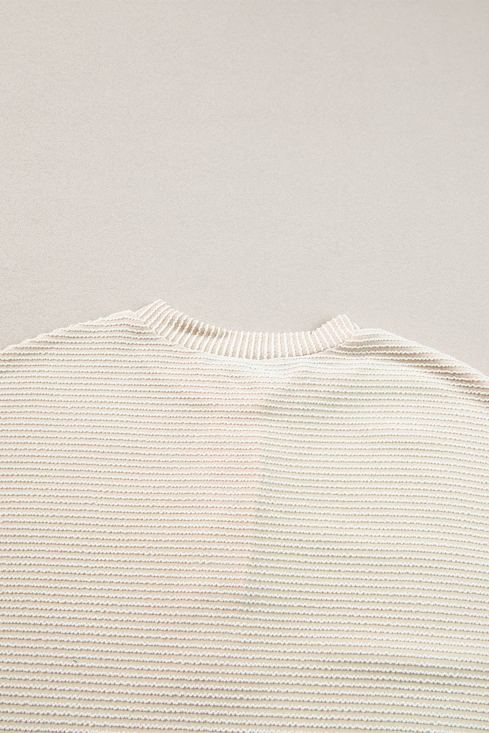 Apricot Corded Texture Lantern Sleeve Buttons Henley Sweatsuit