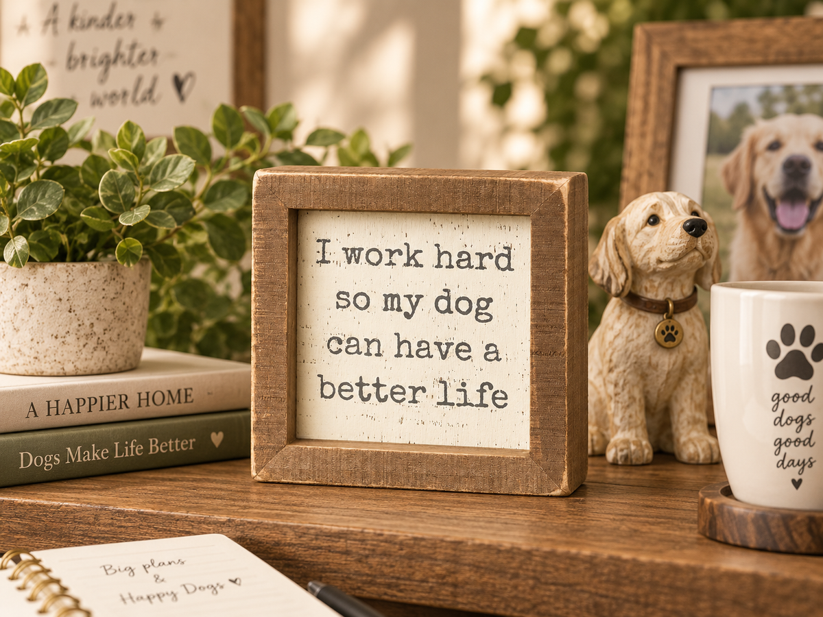 I Work Hard So My Dog Can Have a Better Life Sign — Wood Box Sign, Dog Lover Gift