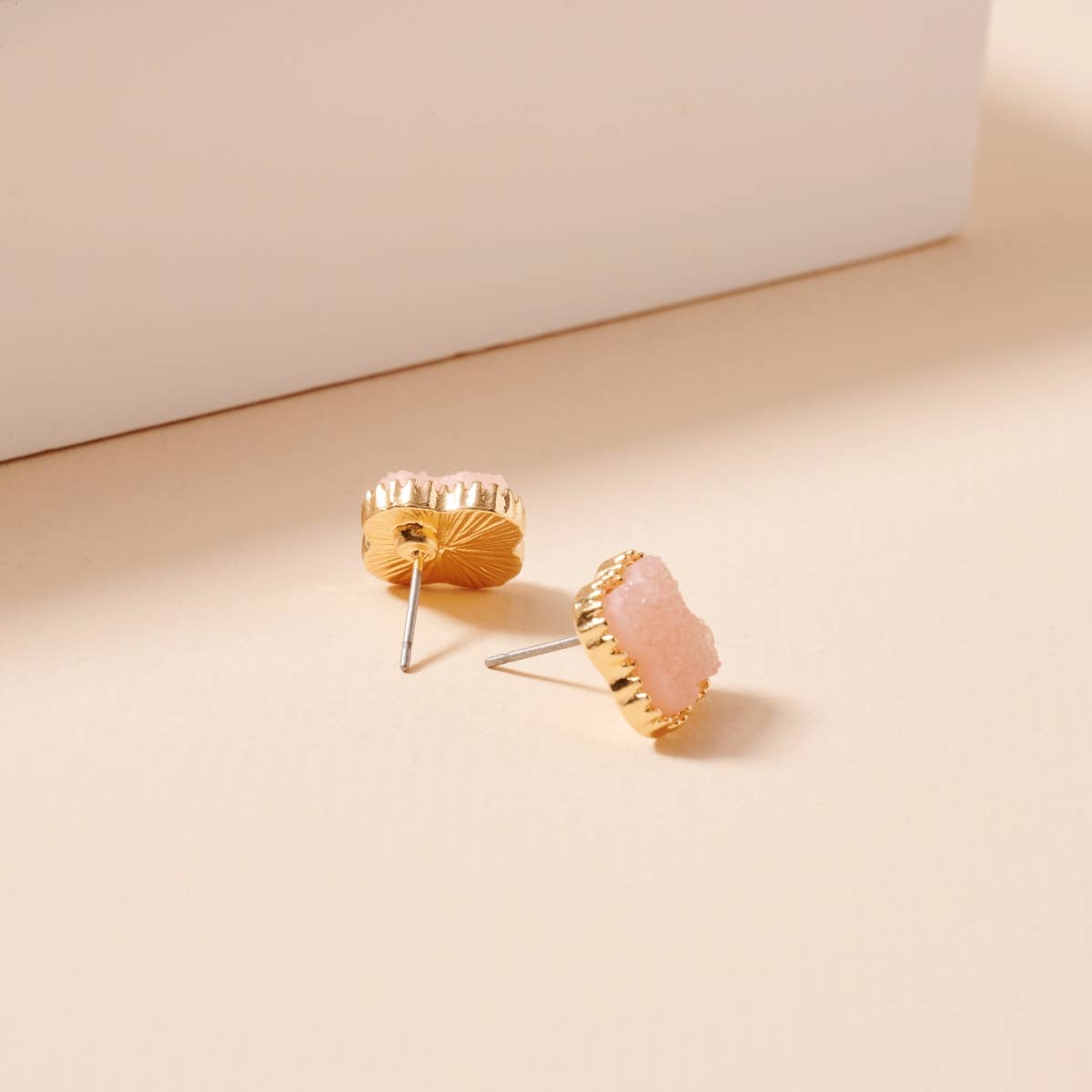 Mini Druzy Flower Stud Earrings